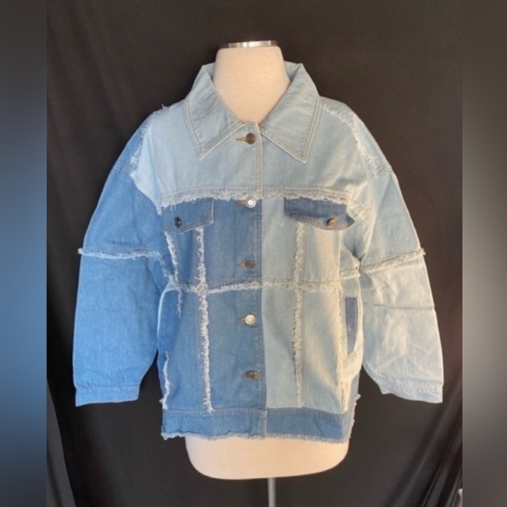 Women’s Patchwork Denim Jacket Large - image 1